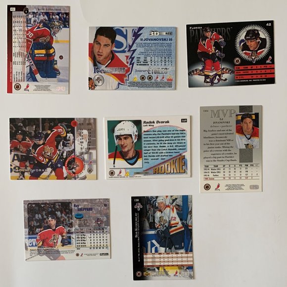 Florida Panthers Vintage NHL Hockey Cards - Lot of 17 w/ Vanbiesbrouck Case - Picture 6 of 8